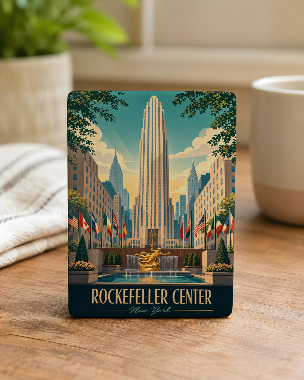 Rockefeller Center Fridge Magnet, New York City Landmark Souvenir, NYC Plaza Architecture Travel Gift, Manhattan Tourist Keepsake