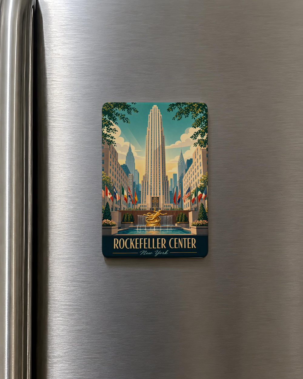 Rockefeller Center Fridge Magnet, New York City Landmark Souvenir, NYC Plaza Architecture Travel Gift, Manhattan Tourist Keepsake