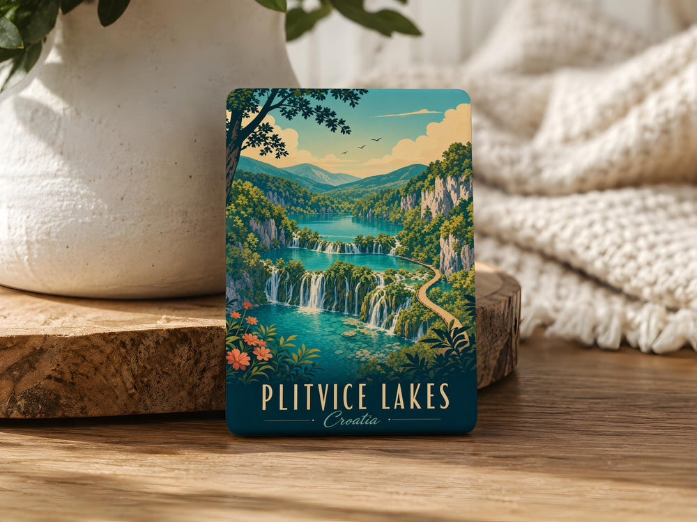 Plitvice Lakes Croatia Fridge Magnet, Plitvice Lakes National Park Souvenir Magnet, Croatia Travel Landmark Magnet