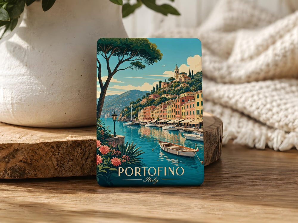 Portofino Italy Fridge Magnet, Portofino Harbor Travel Souvenir, Italian Riviera Coastal Town Keepsake Magnet