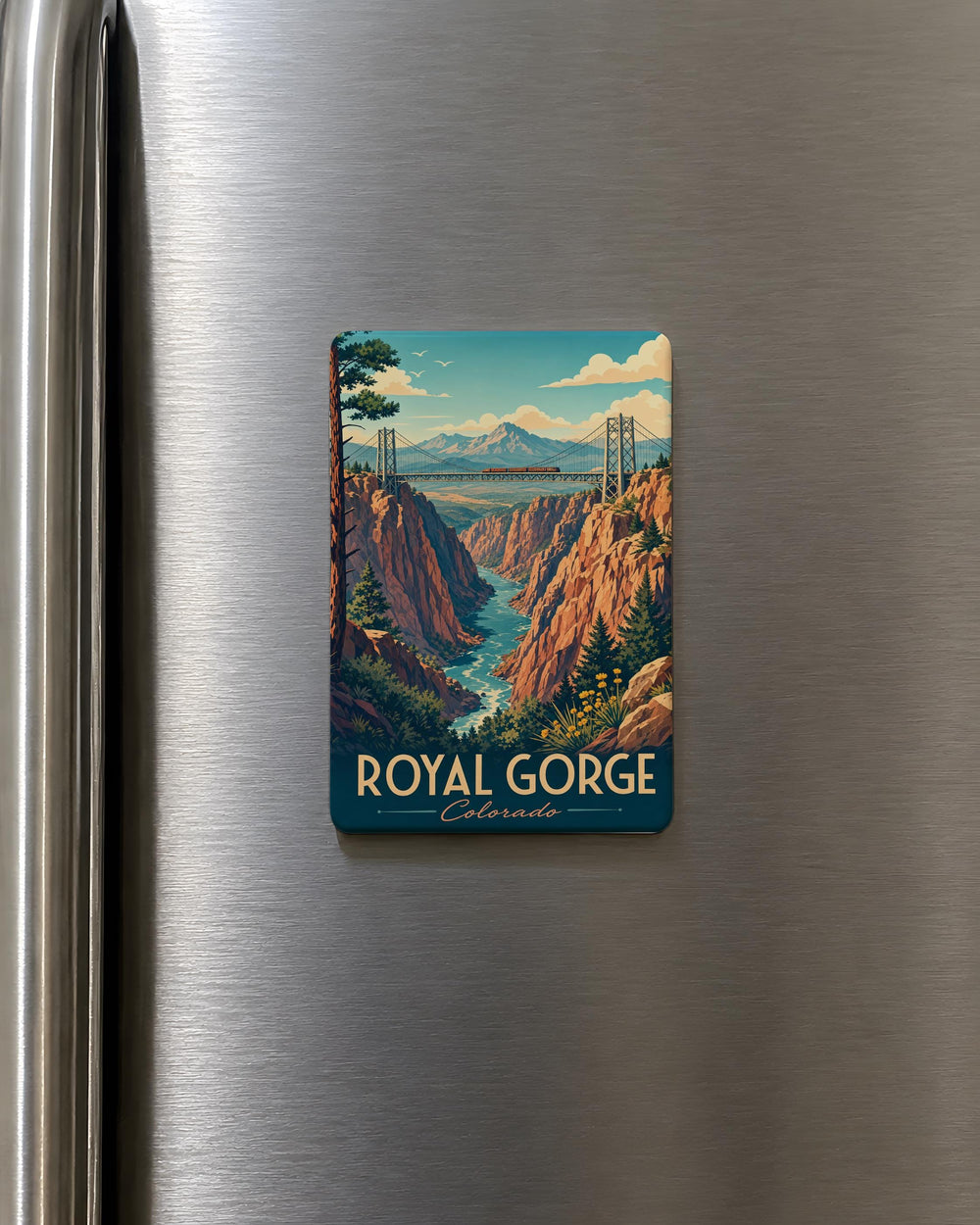 Royal Gorge Fridge Magnet, Colorado Canyon Bridge Souvenir Magnet, Scenic Travel Keepsake, Rocky Mountains Landmark Gift