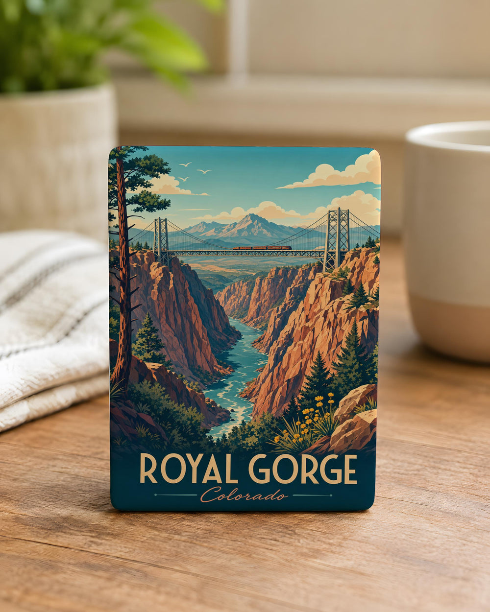 Royal Gorge Fridge Magnet, Colorado Canyon Bridge Souvenir Magnet, Scenic Travel Keepsake, Rocky Mountains Landmark Gift