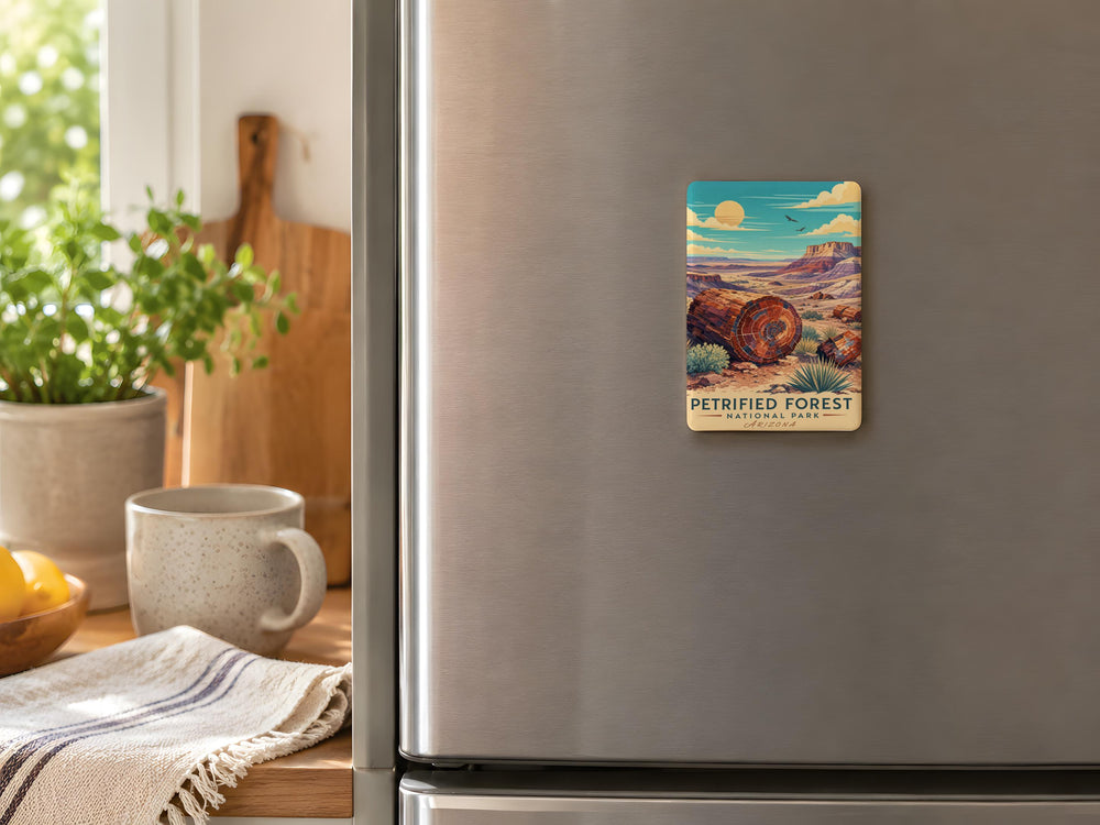 Petrified Forest National Park Fridge Magnet, Arizona Travel Souvenir, Painted Desert Landmark, Fossil Wood Keepsake Magnet