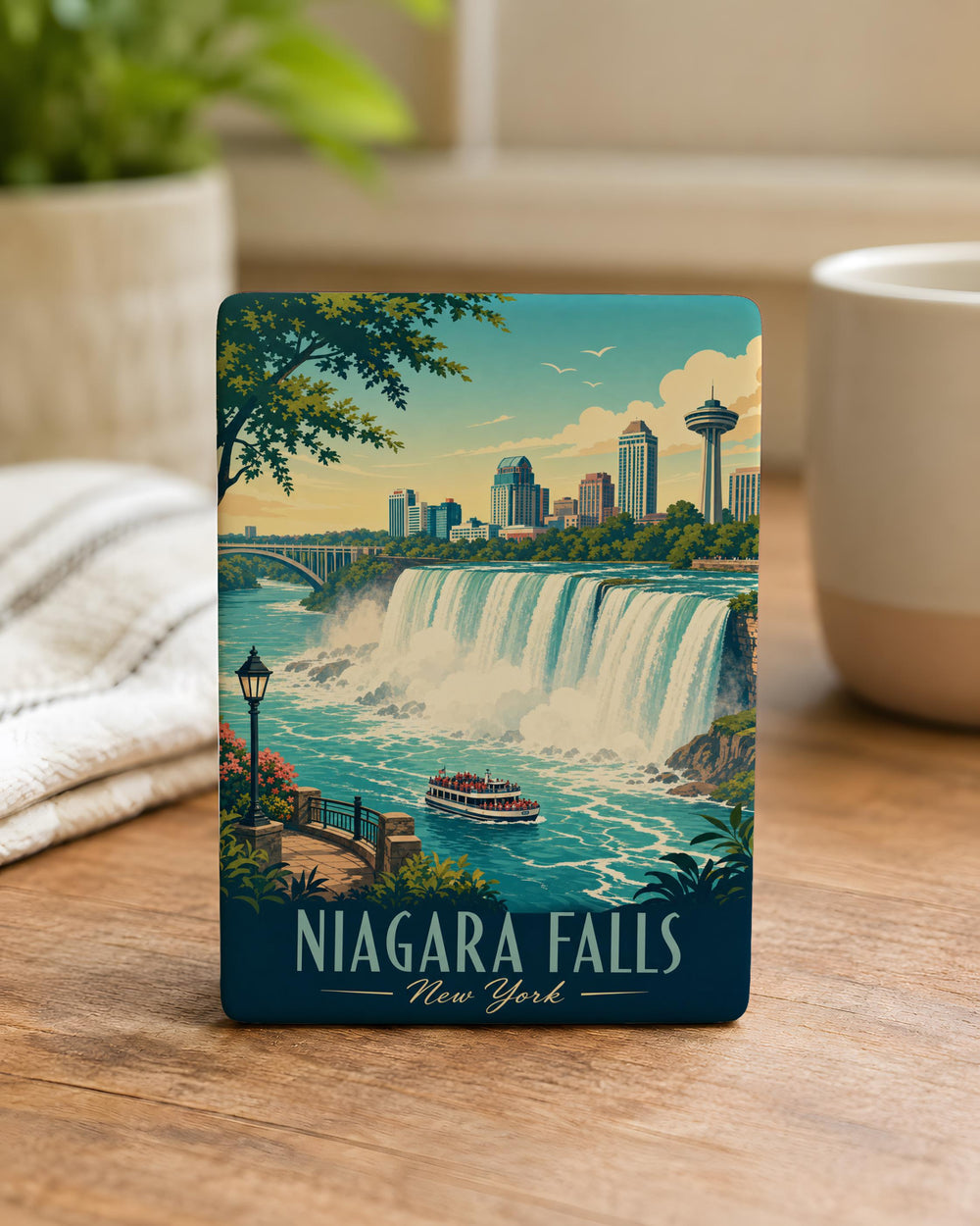 Niagara Falls NY Fridge Magnet, Niagara Falls Souvenir Magnet, New York Travel Gift, Waterfall Landmark Magnet