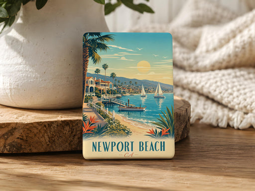 Newport Beach CA Fridge Magnet, California Coastal Souvenir Magnet, Newport Beach Travel Gift, Beach Town Keepsake Magnet