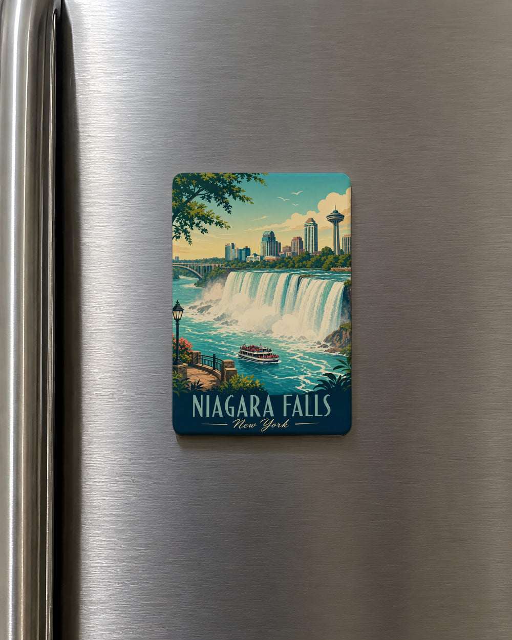 Niagara Falls NY Fridge Magnet, Niagara Falls Souvenir Magnet, New York Travel Gift, Waterfall Landmark Magnet
