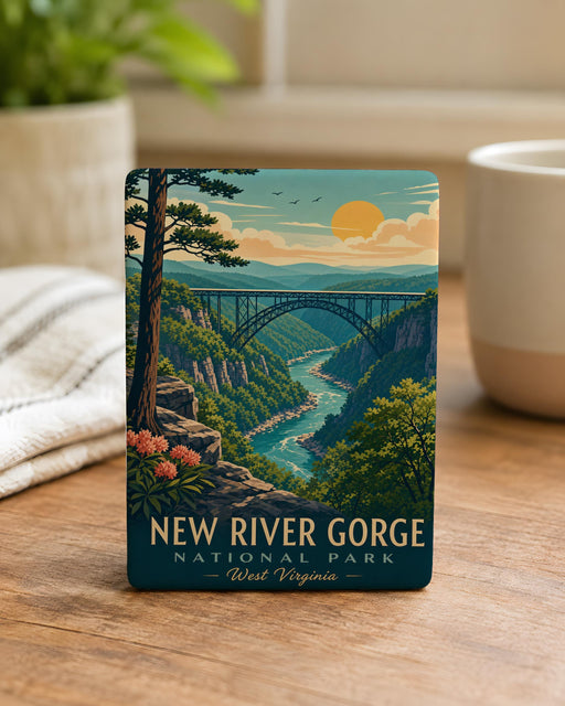 New River Gorge National Park Fridge Magnet, West Virginia Souvenir Magnet, Scenic Gorge Landscape Travel Keepsake Gift