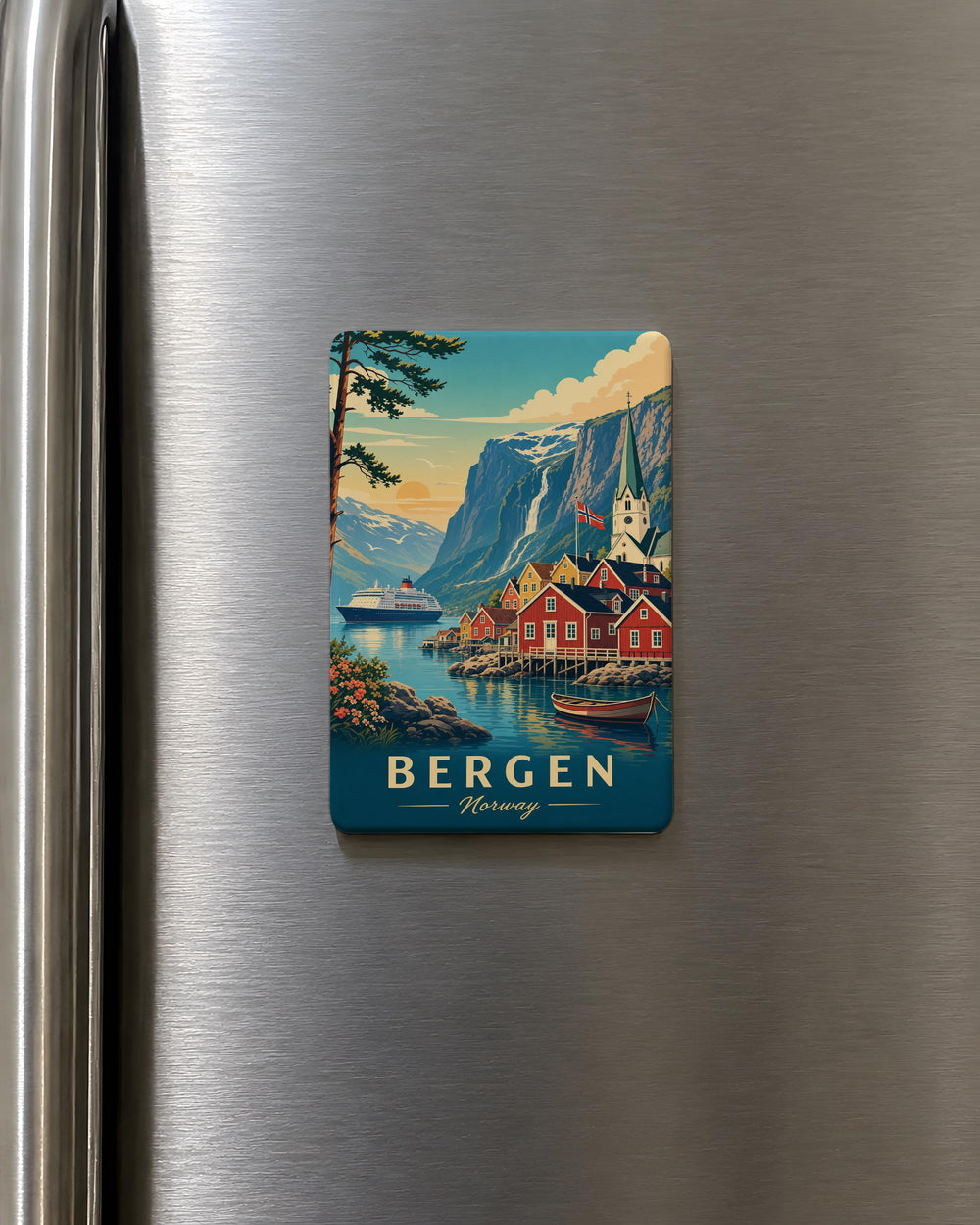 Norway Fridge Magnet, Norway Travel Souvenir Magnet, Scandinavian Country Magnet, Norway Gift, Nordic Vacation Keepsake Magnet