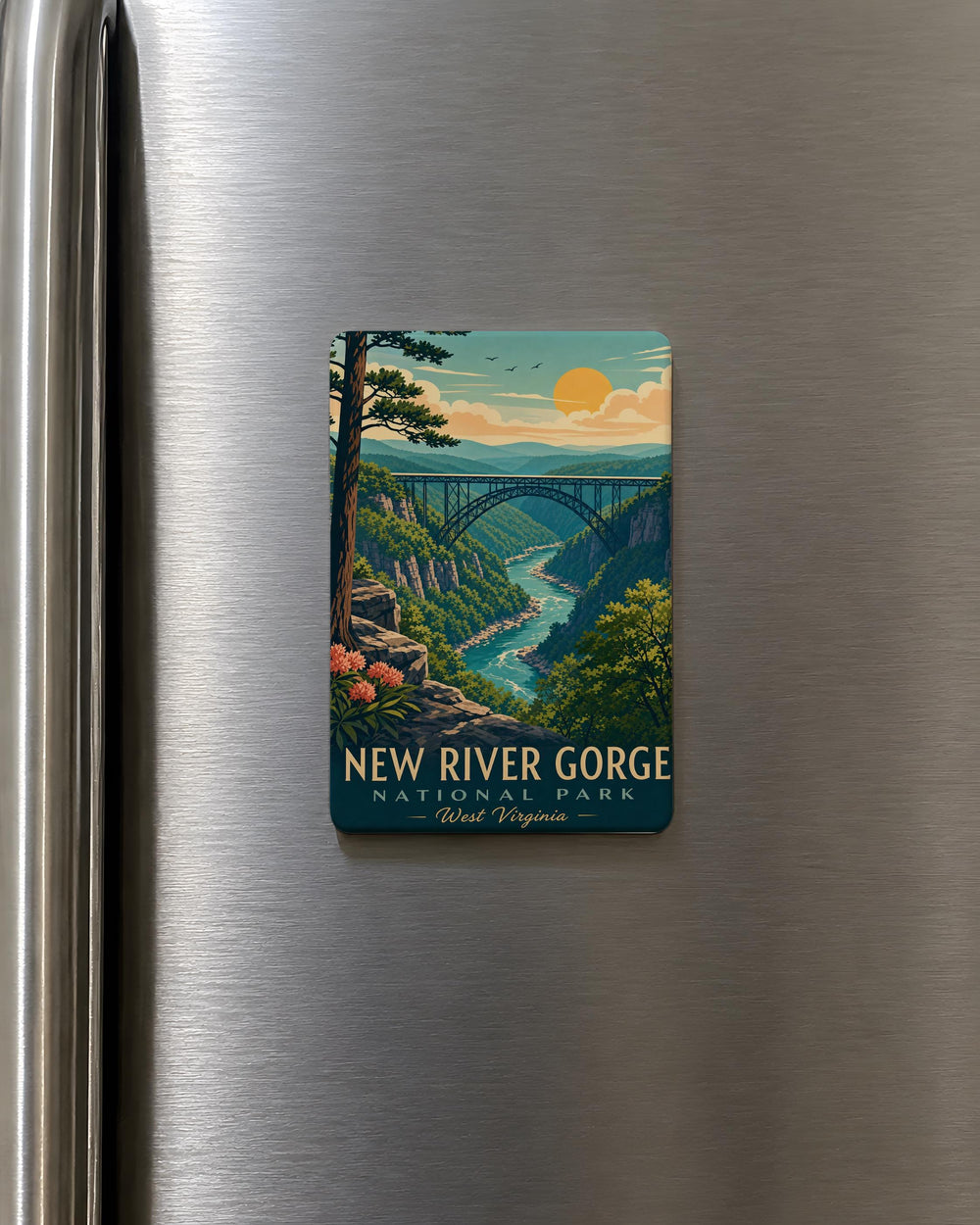 New River Gorge National Park Fridge Magnet, West Virginia Souvenir Magnet, Scenic Gorge Landscape Travel Keepsake Gift