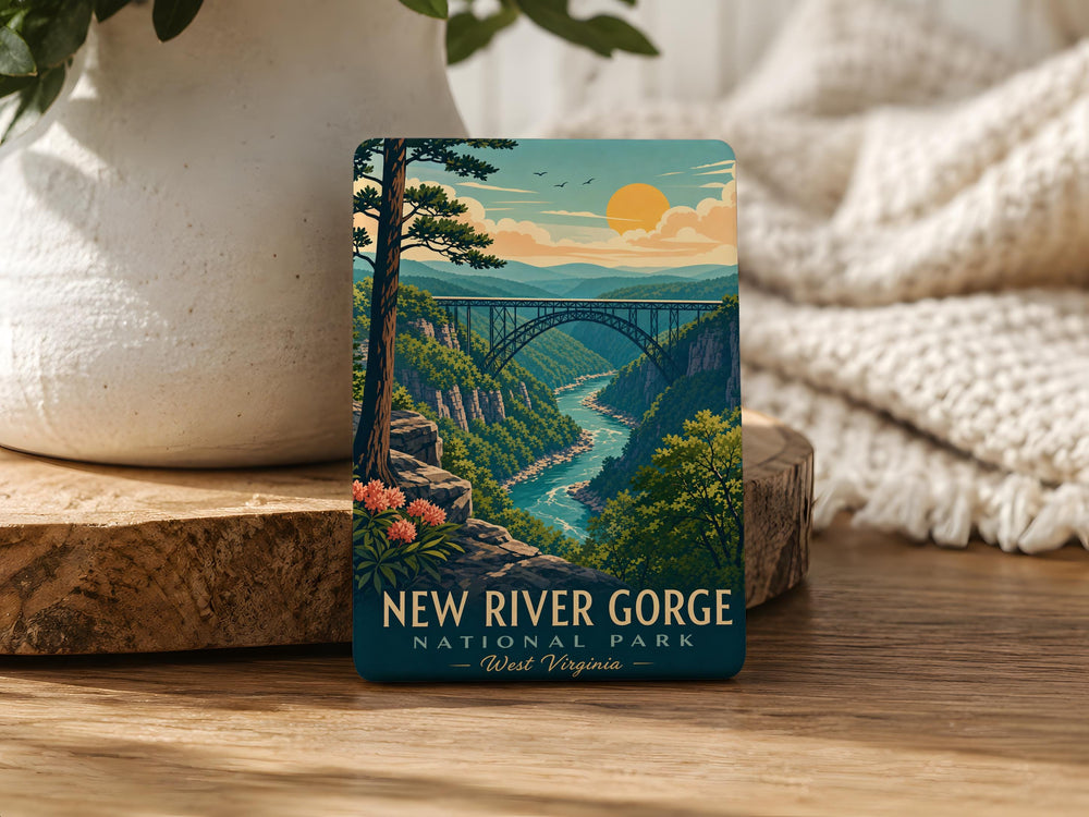 New River Gorge National Park Fridge Magnet, West Virginia Souvenir Magnet, Scenic Gorge Landscape Travel Keepsake Gift