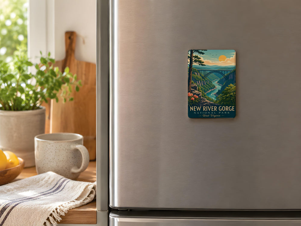 New River Gorge National Park Fridge Magnet, West Virginia Souvenir Magnet, Scenic Gorge Landscape Travel Keepsake Gift