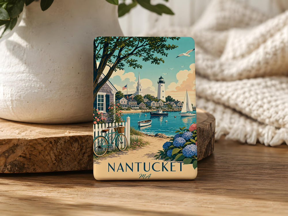Nantucket MA Fridge Magnet, Nantucket Massachusetts Souvenir Magnet, Coastal Island Travel Keepsake, New England Gift