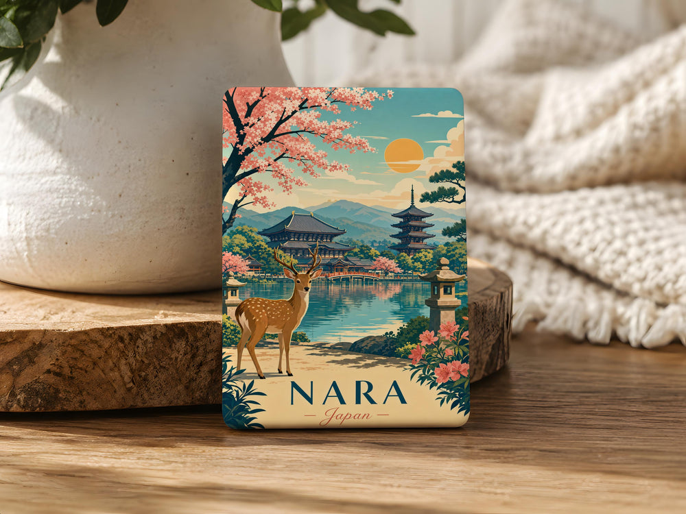Nara Japan Fridge Magnet, Nara Park Deer Souvenir Magnet, Japan Travel Keepsake Refrigerator Magnet