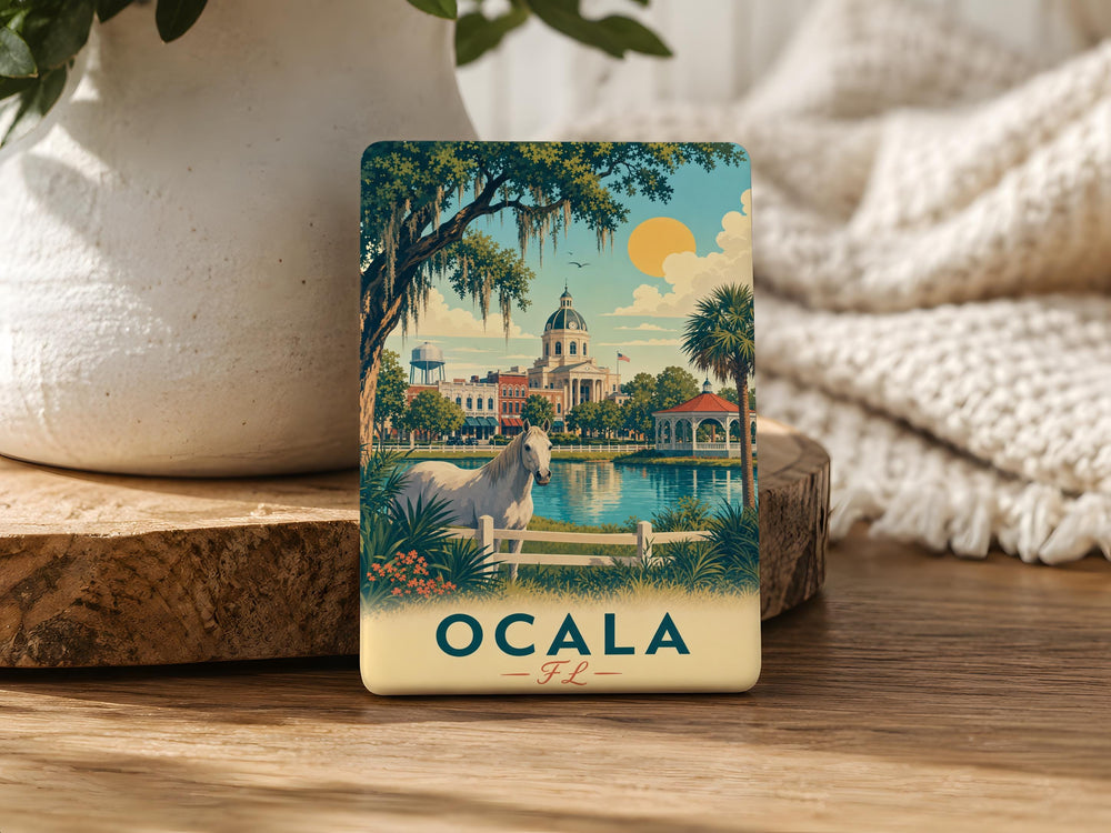 Ocala FL Fridge Magnet, Ocala Florida Souvenir Magnet, City Name Refrigerator Magnet, Florida Travel Keepsake Magnet