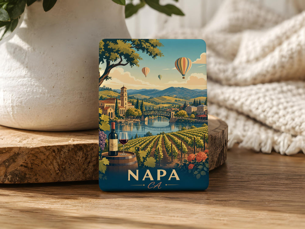 Napa California Fridge Magnet, Napa CA Souvenir Magnet, Napa Valley Travel Gift, Wine Country Kitchen Magnet