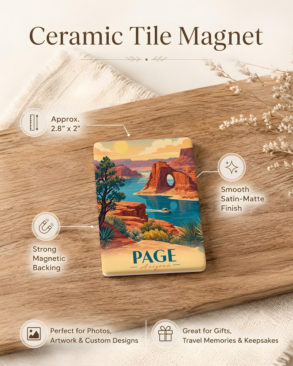 Page, Arizona Fridge Magnet, Lake Powell & Antelope Canyon Souvenir Magnet, Southwest Travel Keepsake Gift