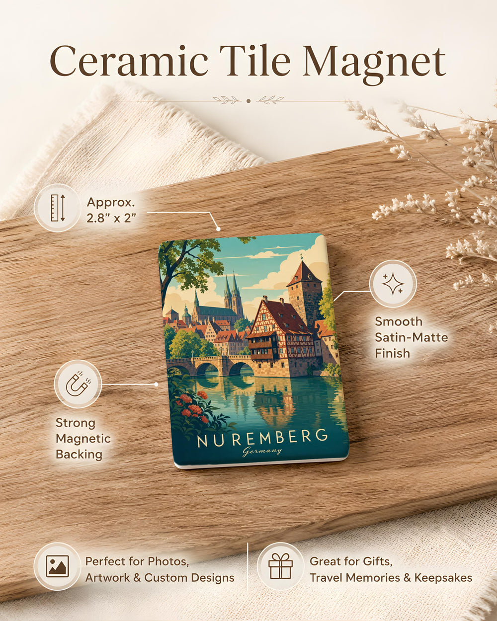 Nuremberg Germany Fridge Magnet, Nuremberg Souvenir Magnet, Nürnberg Travel Gift, Germany Landmark Refrigerator Magnet