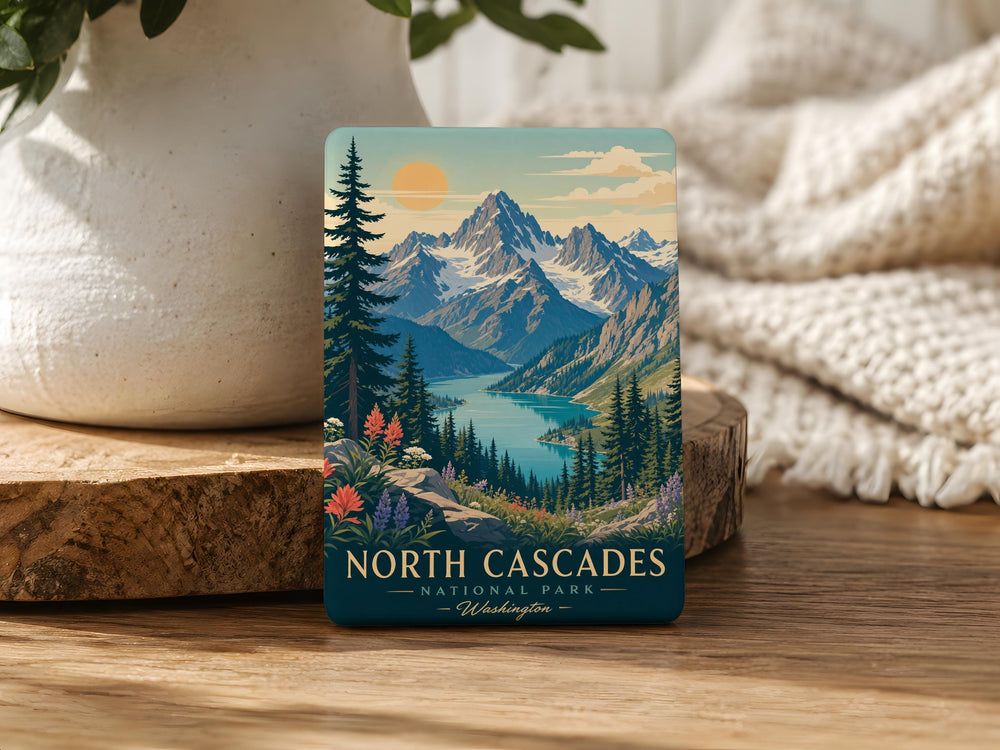 North Cascades National Park Fridge Magnet, Washington Mountains, Alpine Lakes, Scenic Wilderness Souvenir Magnet