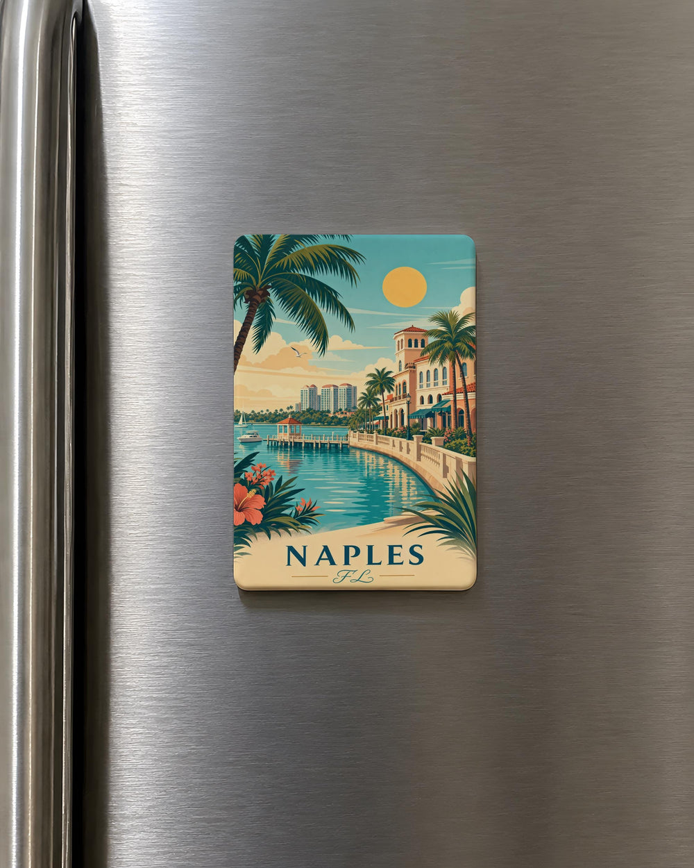 Naples Florida Fridge Magnet, Naples FL Souvenir Magnet, Naples Beach Vacation Travel Gift, Florida Gulf Coast Keepsake Magnet