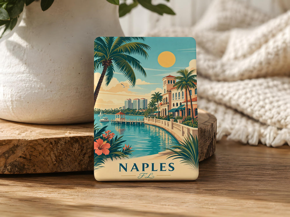 Naples Florida Fridge Magnet, Naples FL Souvenir Magnet, Naples Beach Vacation Travel Gift, Florida Gulf Coast Keepsake Magnet