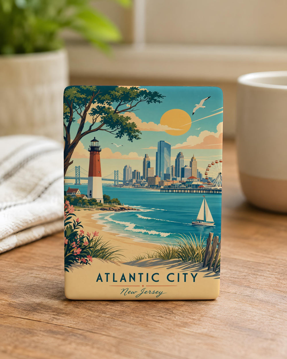 New Jersey Fridge Magnet, New Jersey Souvenir Magnet, NJ Travel Gift, Garden State Keepsake, USA State Refrigerator Magnet