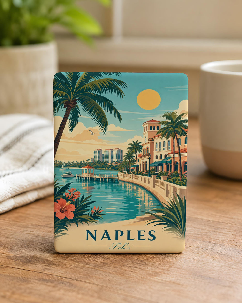 Naples Florida Fridge Magnet, Naples FL Souvenir Magnet, Naples Beach Vacation Travel Gift, Florida Gulf Coast Keepsake Magnet