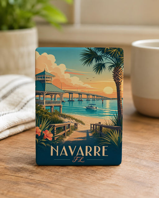 Navarre Florida Fridge Magnet, Navarre Beach Souvenir Magnet, Coastal Gulf Coast Travel Keepsake Magnet