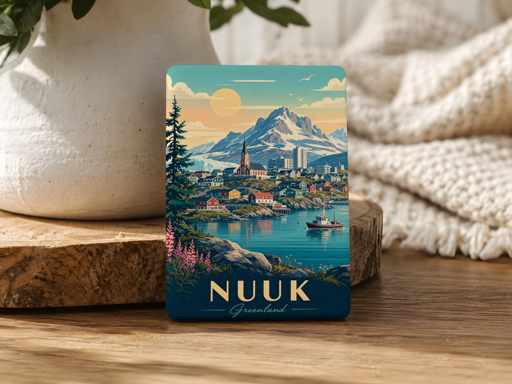 Nuuk Greenland Fridge Magnet, Nuuk City Souvenir Magnet, Greenland Travel Keepsake, Arctic Capital Landmark Magnet