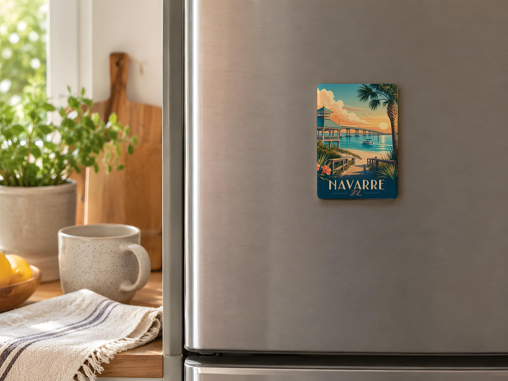 Navarre Florida Fridge Magnet, Navarre Beach Souvenir Magnet, Coastal Gulf Coast Travel Keepsake Magnet