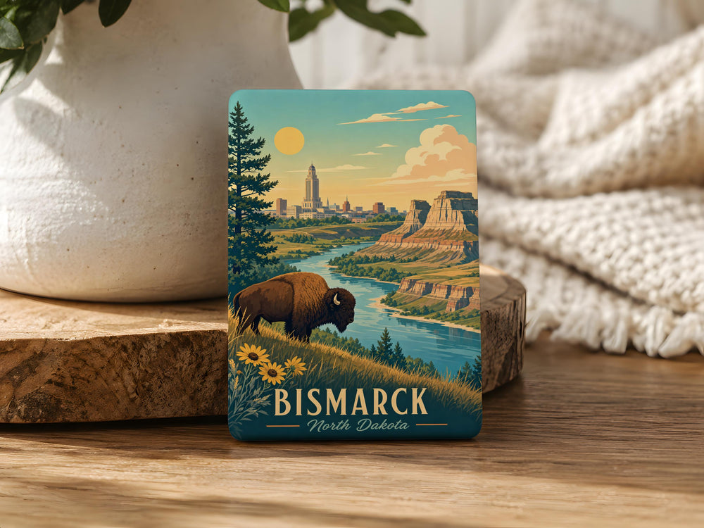 North Dakota Fridge Magnet, North Dakota State Souvenir Magnet, North Dakota Travel Gift, USA State Magnet, North Dakota Keepsake