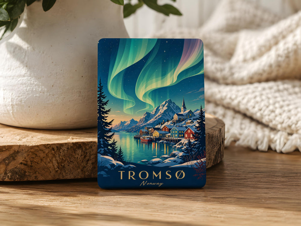 Northern Lights Fridge Magnet, Aurora Borealis Night Sky Magnet, Polar Lights Magnet, Arctic Sky Souvenir Magnet, Gift for Stargazers