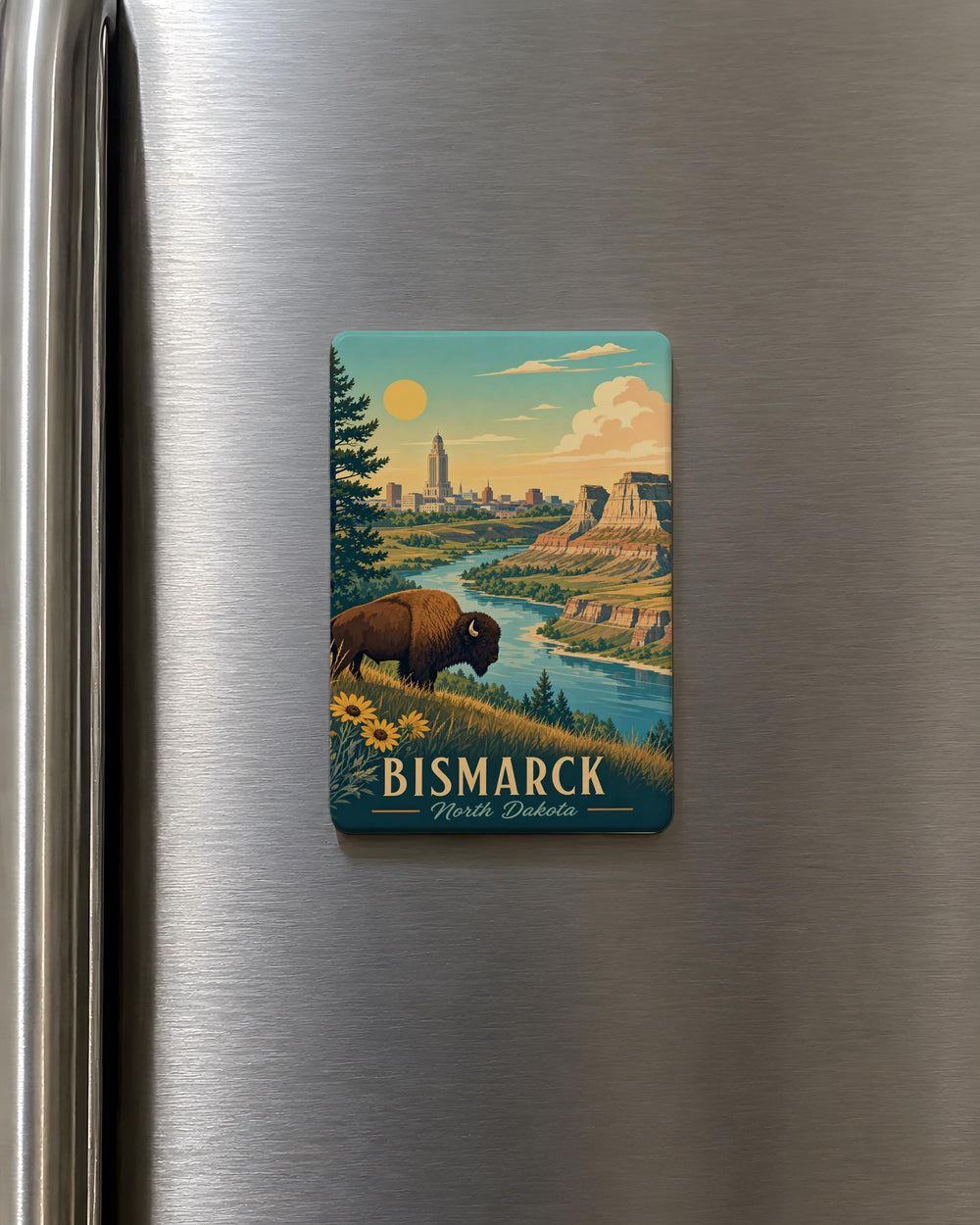 North Dakota Fridge Magnet, North Dakota State Souvenir Magnet, North Dakota Travel Gift, USA State Magnet, North Dakota Keepsake