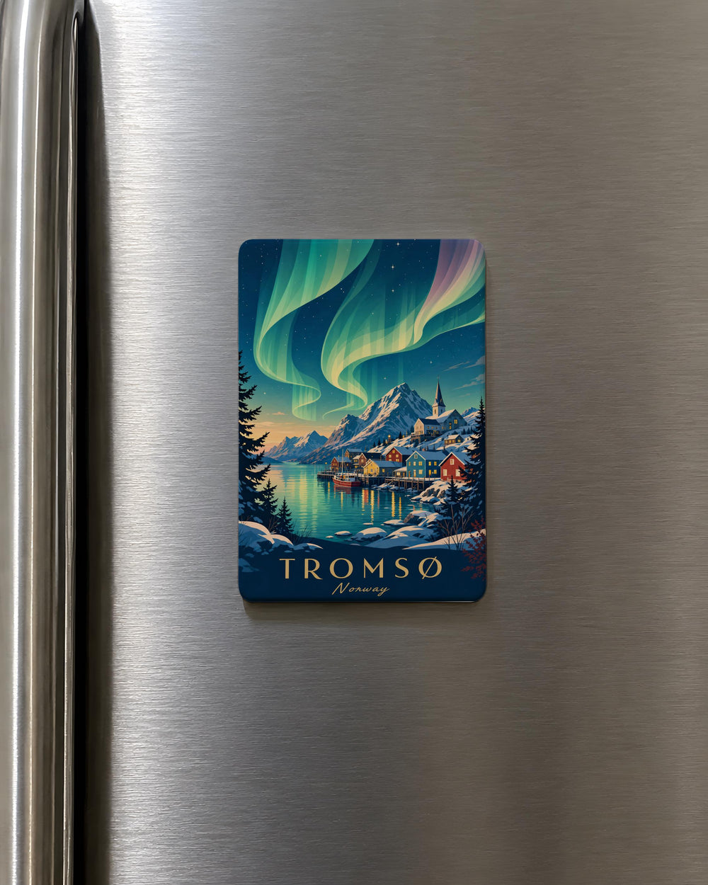 Northern Lights Fridge Magnet, Aurora Borealis Night Sky Magnet, Polar Lights Magnet, Arctic Sky Souvenir Magnet, Gift for Stargazers
