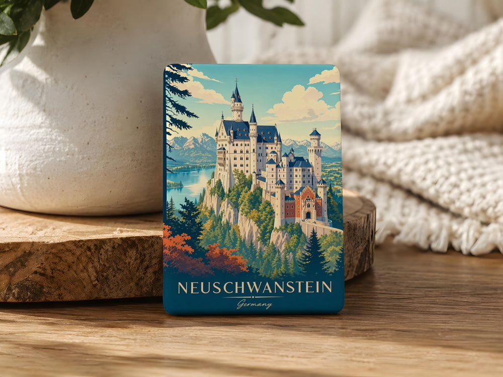 Neuschwanstein Castle Fridge Magnet, Bavaria Germany Landmark Souvenir, Fairytale Castle Travel Keepsake Magnet