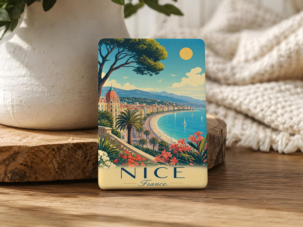 Nice France Fridge Magnet, Nice French Riviera Souvenir Magnet, Côte d’Azur Travel Gift, France Vacation Keepsake Magnet
