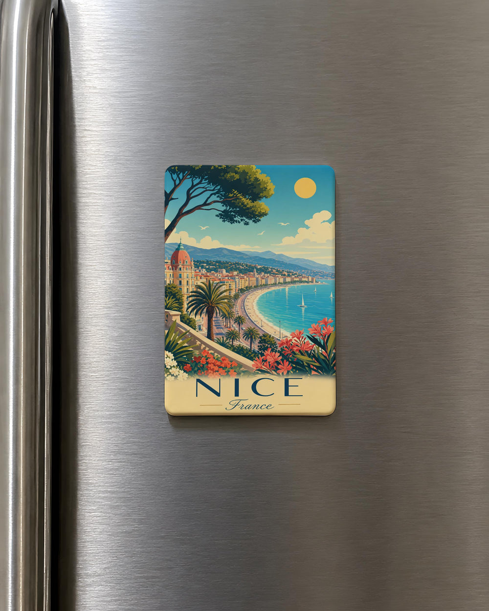 Nice France Fridge Magnet, Nice French Riviera Souvenir Magnet, Côte d’Azur Travel Gift, France Vacation Keepsake Magnet