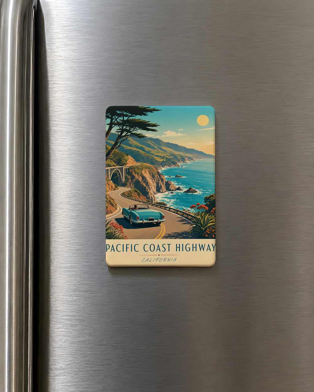 Pacific Coast Highway Fridge Magnet, California Coastal Road Trip Souvenir, Scenic Ocean Drive Landmark Gift