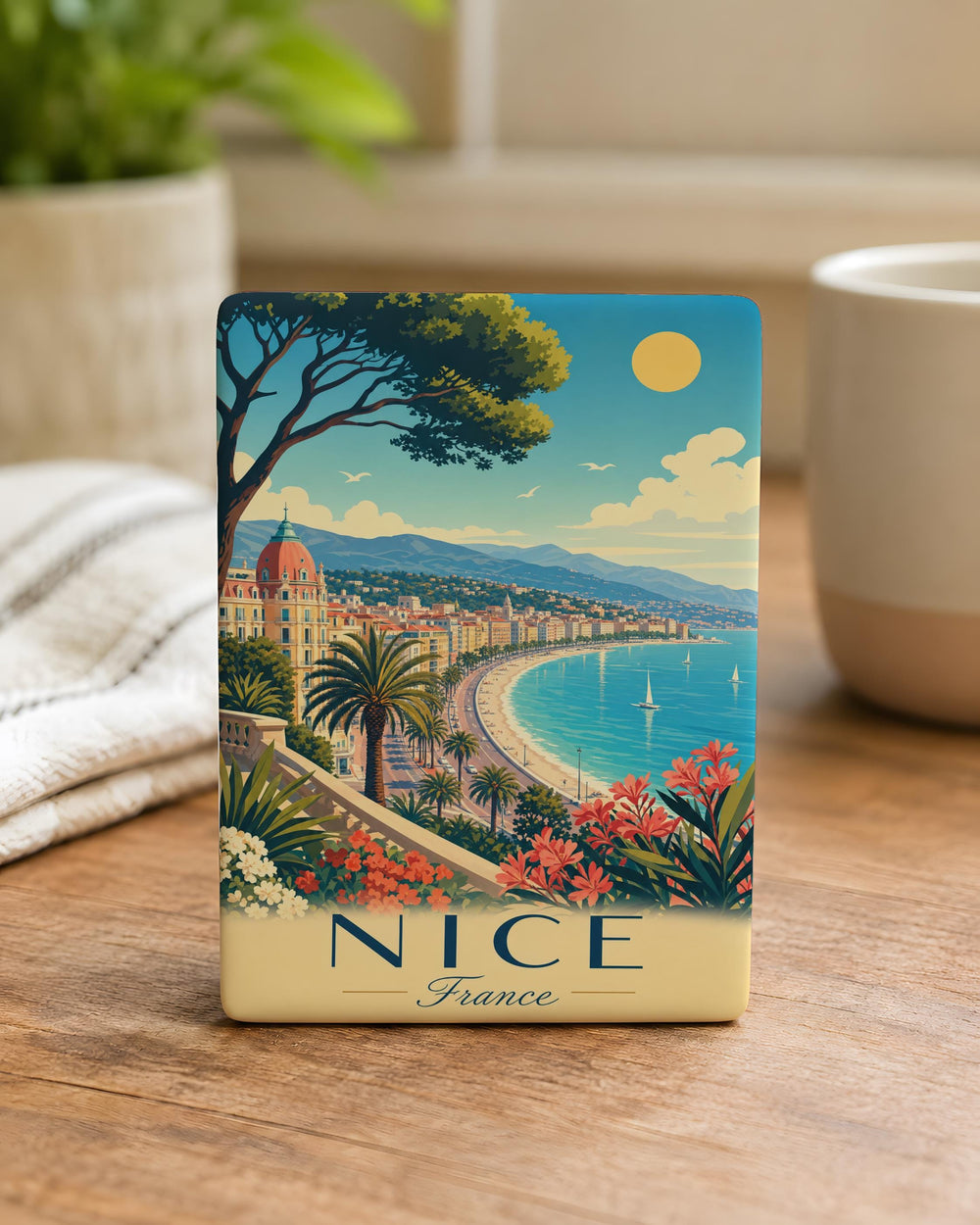 Nice France Fridge Magnet, Nice French Riviera Souvenir Magnet, Côte d’Azur Travel Gift, France Vacation Keepsake Magnet