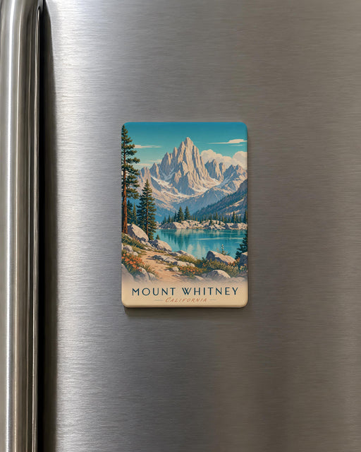 Mount Whitney Fridge Magnet, California Sierra Nevada Mountain Souvenir, Hiking Climbing Outdoor Adventure Gift
