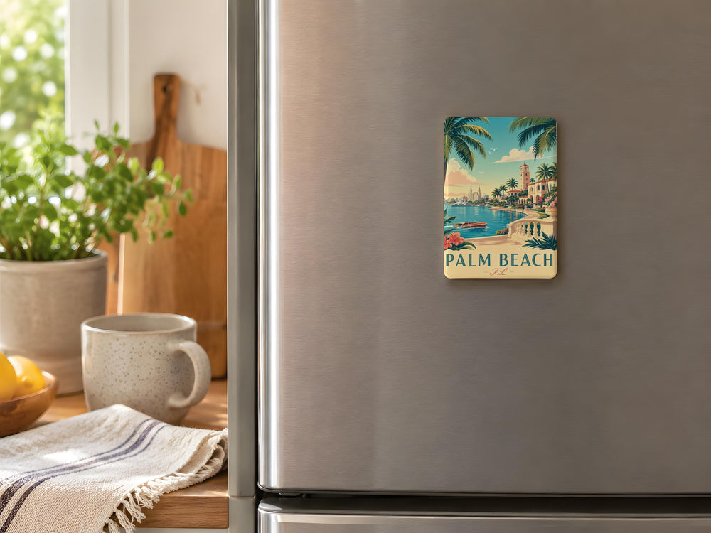 Palm Beach Florida Fridge Magnet, Palm Beach FL Souvenir Magnet, Coastal Beach Town Travel Keepsake Gift