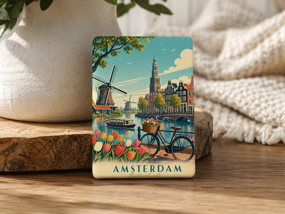 Netherlands Fridge Magnet, Holland Souvenir Magnet, Netherlands Travel Gift, Dutch Landmark Magnet, Netherlands Keepsake Magnet