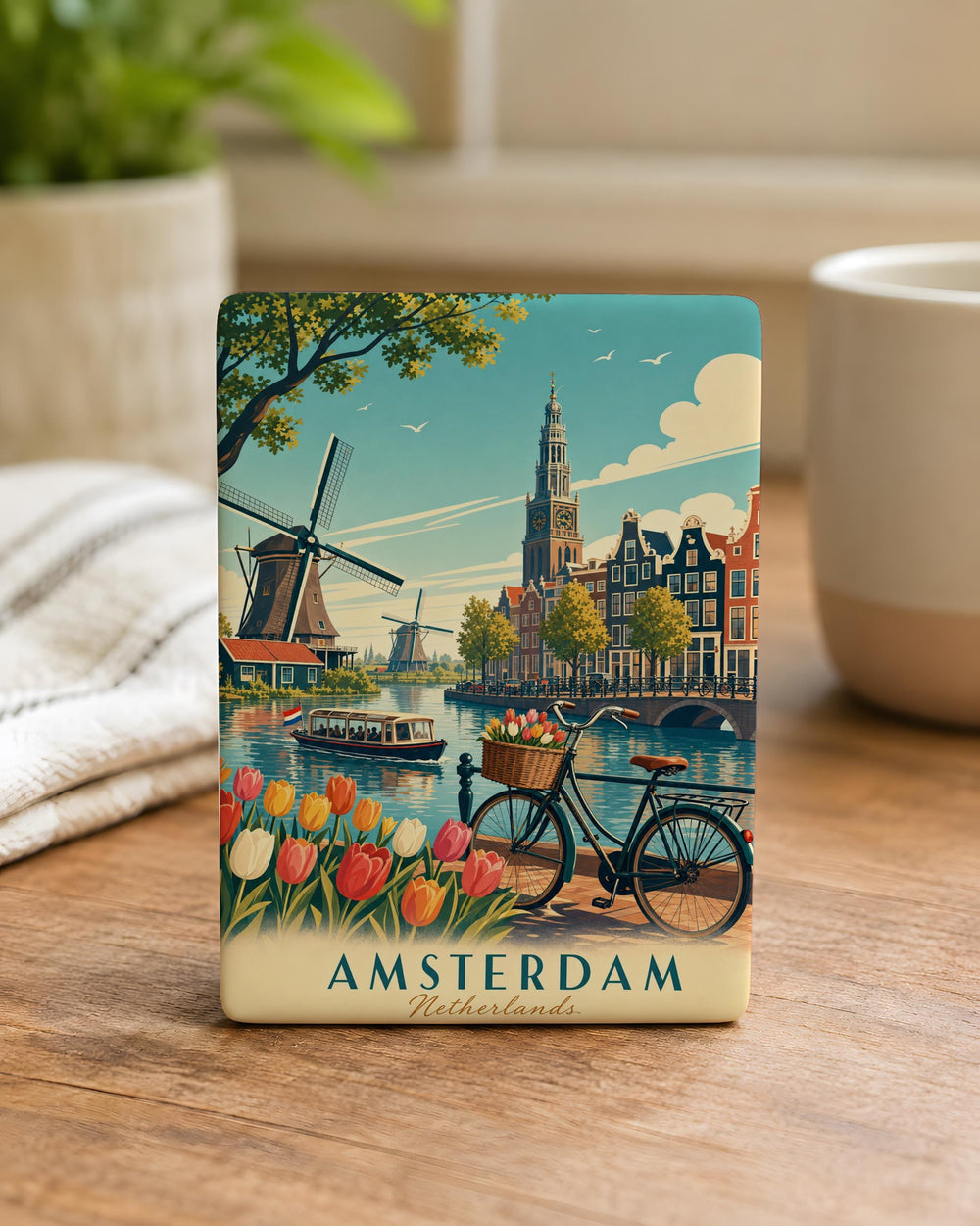 Netherlands Fridge Magnet, Holland Souvenir Magnet, Netherlands Travel Gift, Dutch Landmark Magnet, Netherlands Keepsake Magnet