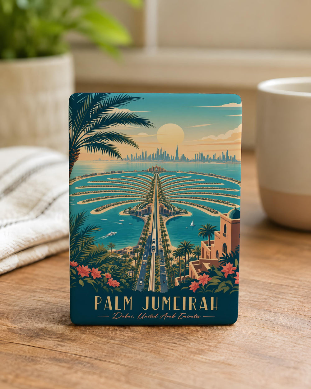 Palm Jumeirah Fridge Magnet, Dubai UAE Landmark Souvenir, Iconic Palm-Shaped Island Gift, Travel Keepsake Magnet