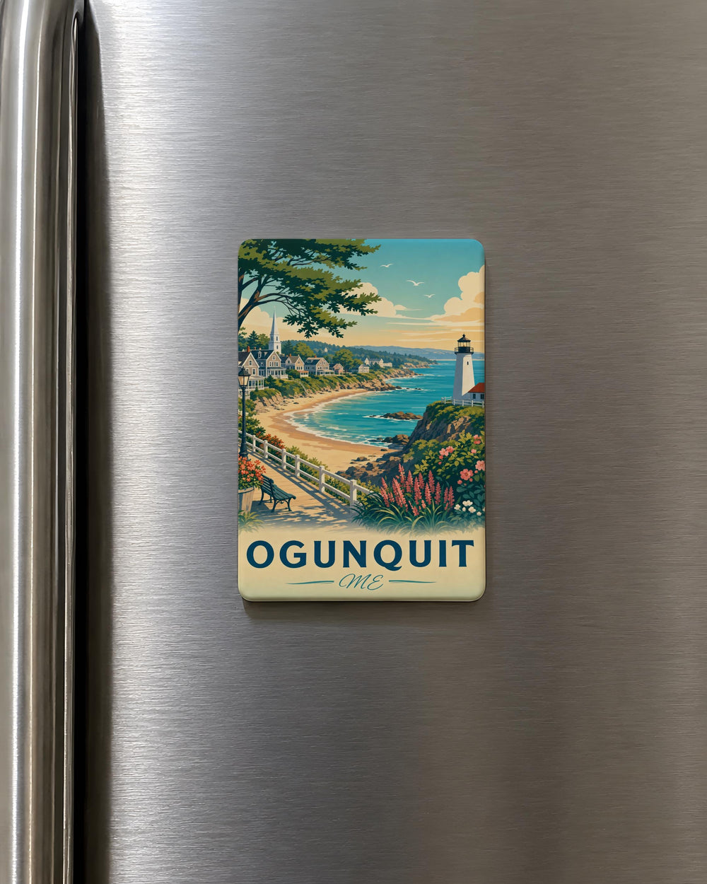 Ogunquit Maine Fridge Magnet, Ogunquit ME Souvenir Magnet, Coastal Maine Travel Gift, Beach Town Keepsake Magnet