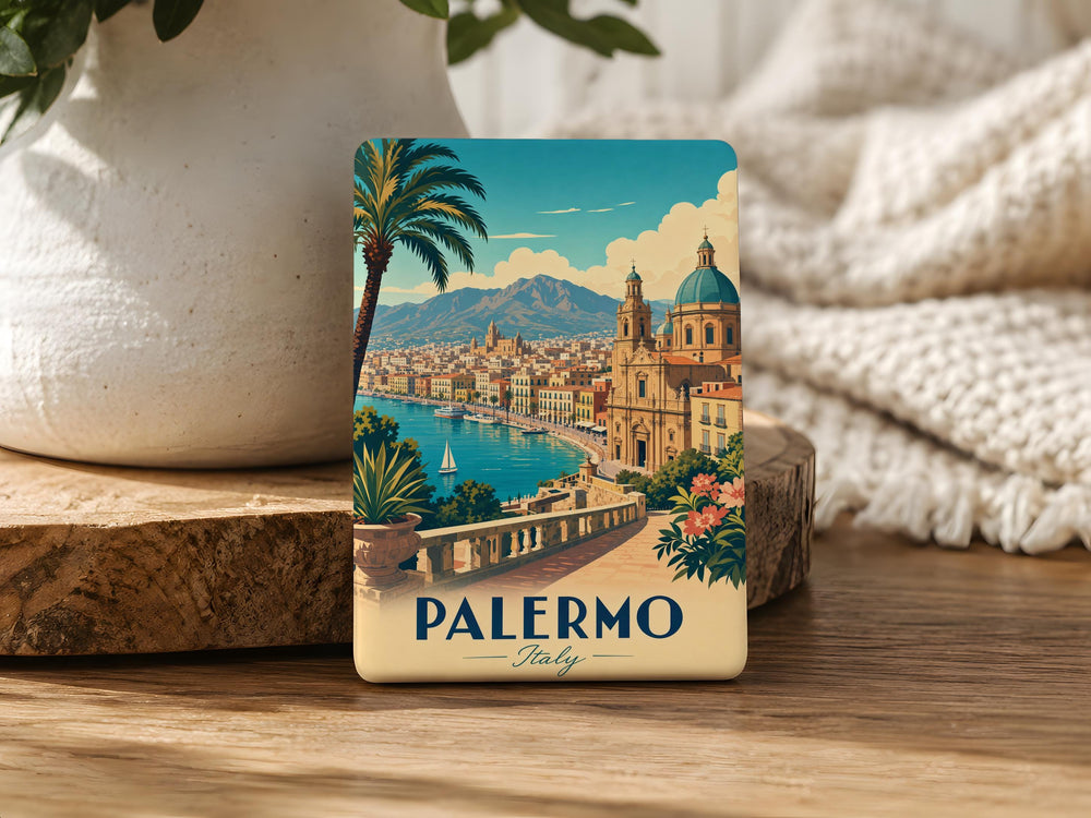 Palermo Italy Fridge Magnet, Sicily Travel Souvenir, Palermo City Landmark Keepsake, Italy Vacation Gift, Mediterranean Destination Magnet
