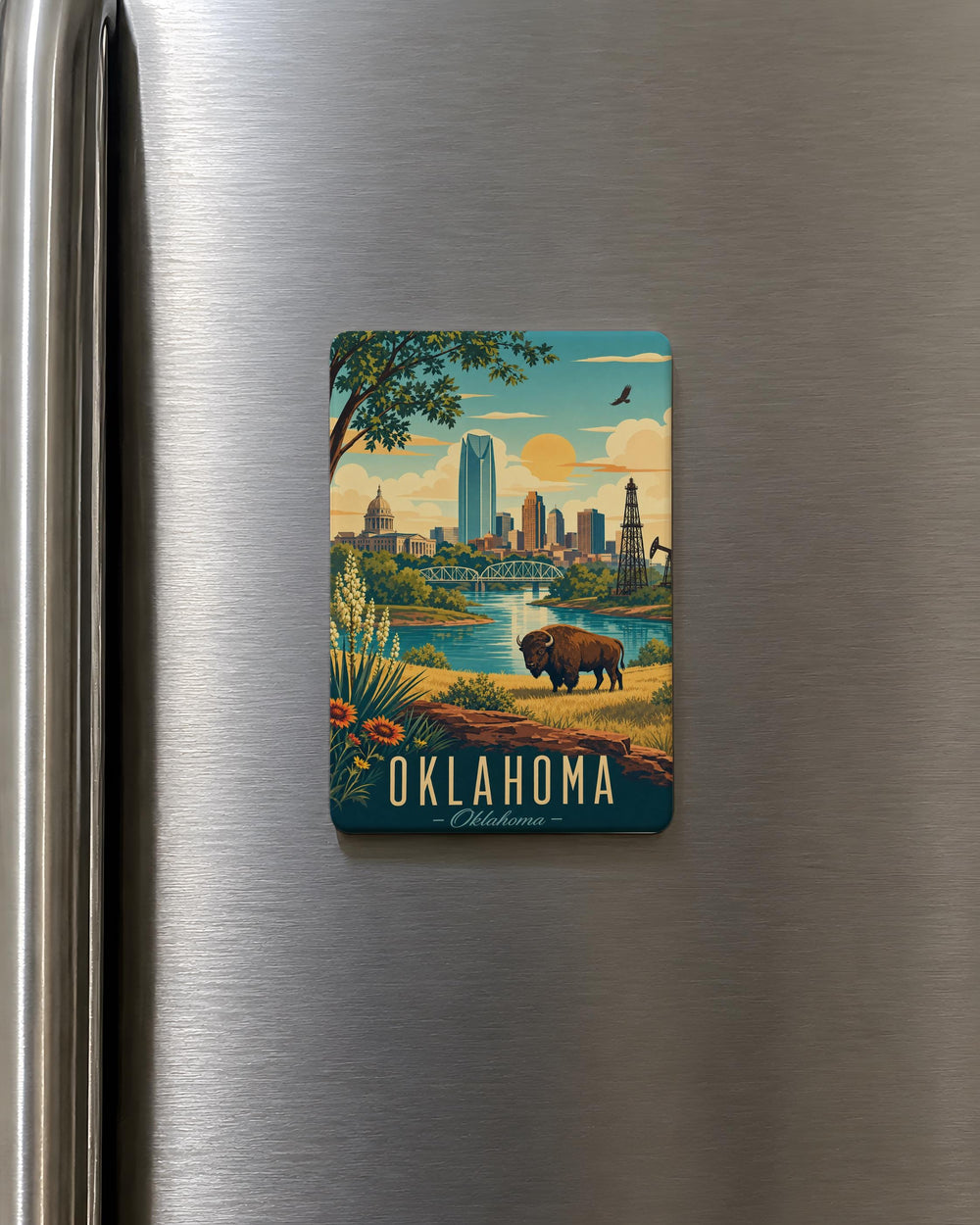 Oklahoma Fridge Magnet, Oklahoma State Souvenir Magnet, Oklahoma Travel Gift, Oklahoma Home Decor Magnet, Oklahoma Keepsake Magnet