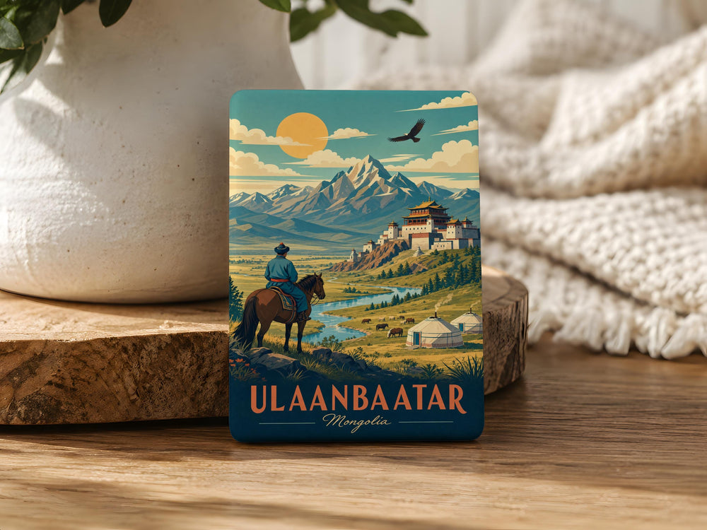 Mongolia Fridge Magnet, Mongolia Souvenir Magnet, Mongolia Travel Gift, Mongolia Map Magnet, Ulaanbaatar Magnet