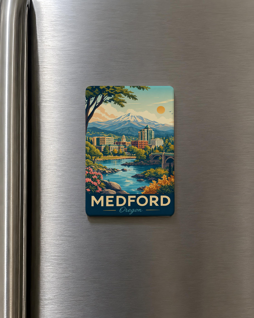 Medford Oregon Fridge Magnet, Medford OR Souvenir Magnet, Southern Oregon Travel Gift, Medford Keepsake Magnet, Oregon Magnet