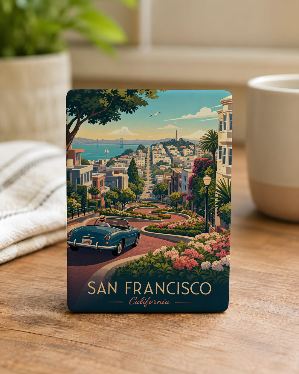 Lombard Street San Francisco Fridge Magnet, Crooked Street Landmark Souvenir Magnet, California Travel Gift Magnet