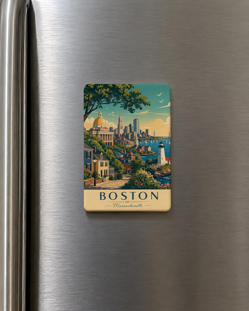 Massachusetts Fridge Magnet, Massachusetts State Souvenir Magnet, Massachusetts Travel Keepsake Magnet, USA State Magnet